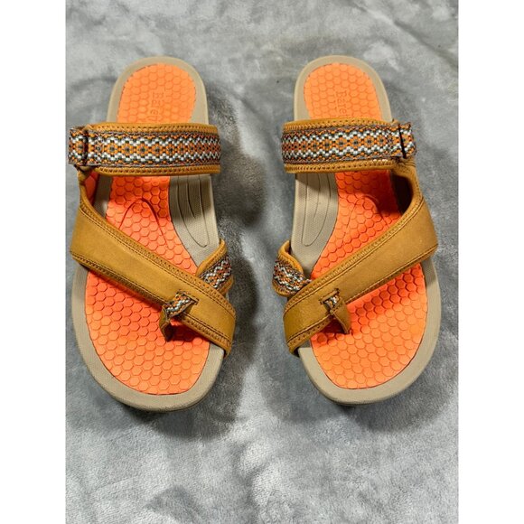 BareTraps Womens sandals 10M brown cushion shoes small wedge - Picture 6 of 16